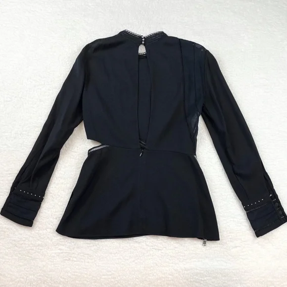 3.1 PHILLIP LIM • Black Cutout Long Sleeve Blouse, 0 - Picture 3 of 16